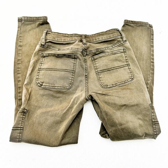 OAT NY High Rise Skinny Ankle Green Cargo Utility Pocket Pants Size 24 - Picture 5 of 8